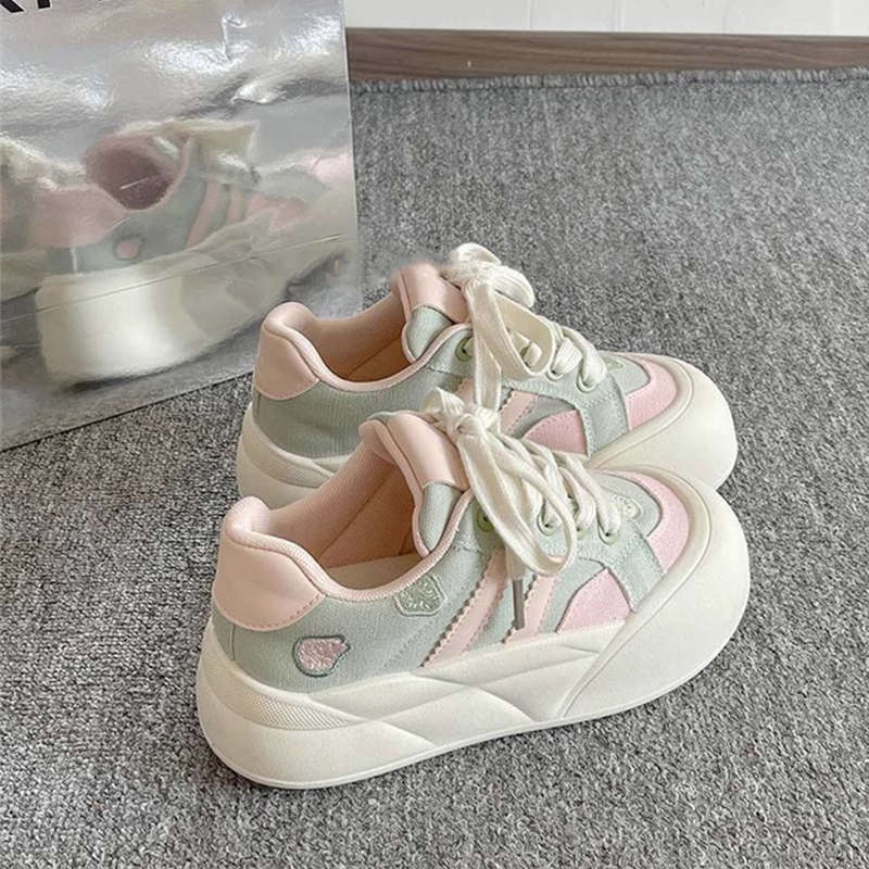 Little white shoes for women who step on shit 2025 spring and autumn new ugly cute bread shoes casual versatile platform student sports shoes for wome