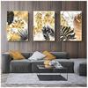 Imagem Parede Sala de estar Quarto Decoração Estilo Nórdico Planta Folhas Douradas Tela Pintura Decorativa Arte Abstrata Impressão