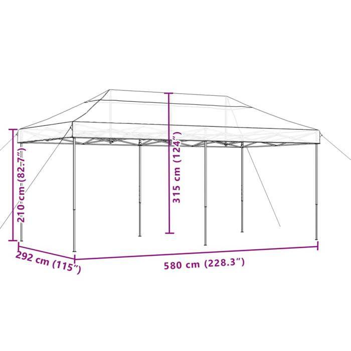 VidaXL Tente réception pliable escamotable terre cuite 580x292x315 cm, tente, tente à auvent, auvent de gazebo 4004941