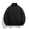 Einfache Baumwolljacke mit Stehkragen in Unifarbe für Herren, Neuer Stil, Jacke, Oberteil, Locker, Baumwolljacke, Verdickt