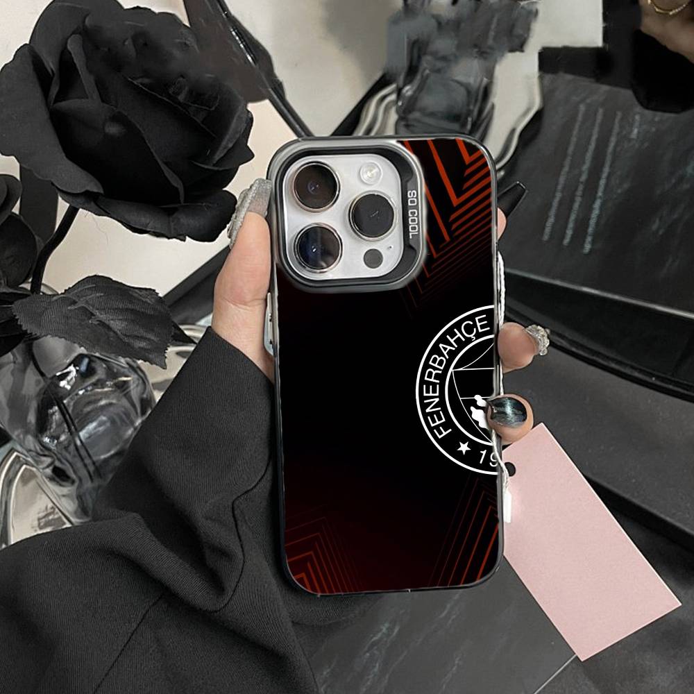 Cool O-Turkey Fenerbahce-s Pattern Phone Case For iPhone17, 16,15,14,13,12 Pro Max Black Candy Matte Shockproof Cover