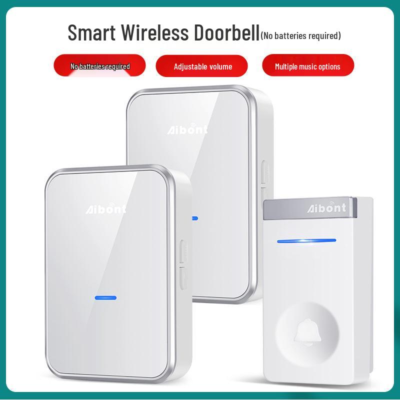 Smart Wireless Self-Powered Doorbell with UK/EU Plug - Dual Music System