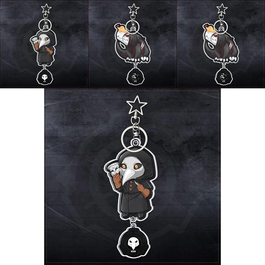 Scp Foundation Acrylic Keychain Bag Pendant Plague Doctor Accessories Unisex Stylish Design