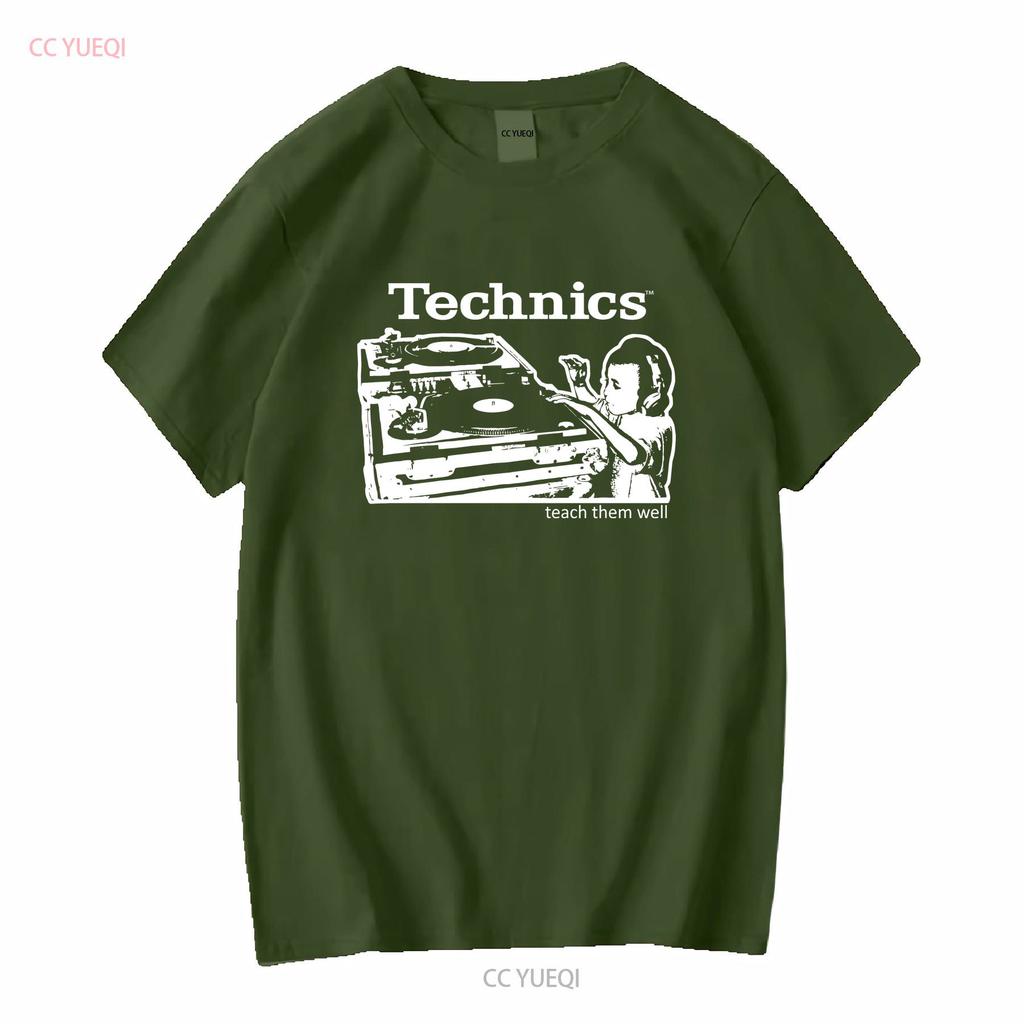 Technics Turntable Teach Them Well DJ T Shirt XL Vintage Washed Slightly Soft Unisex Stretched Homme Breathable Streetwear