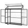 Polycarbonate Greenhouse with 3 Hinged Doors, Top Vent, Lean-to Green House, Walk-in Greenhouse, 6 X 1.5ft, Black