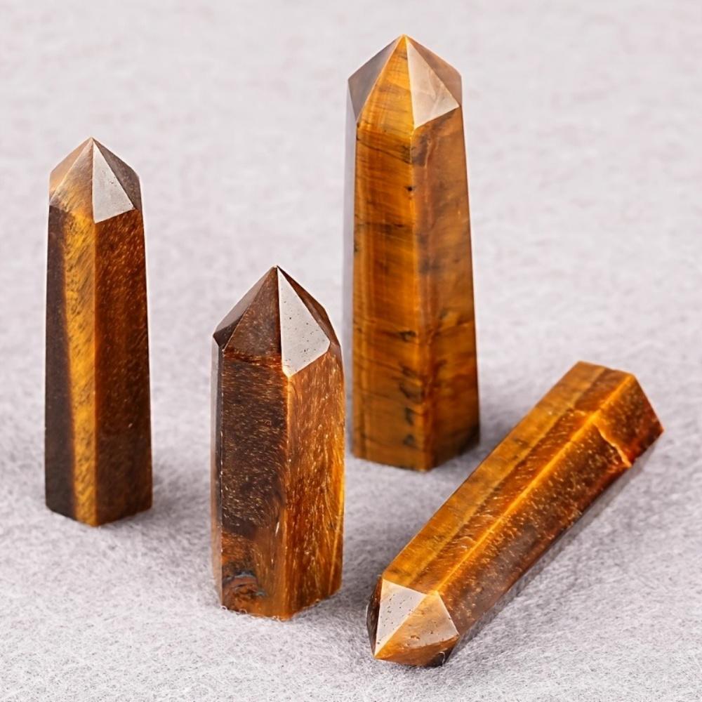 Natural Crystal Tiger Eye Stone Energy Column Obelisk Hand Polished Crystal Pillar Healing Gem Specimen Mineral Home Decor
