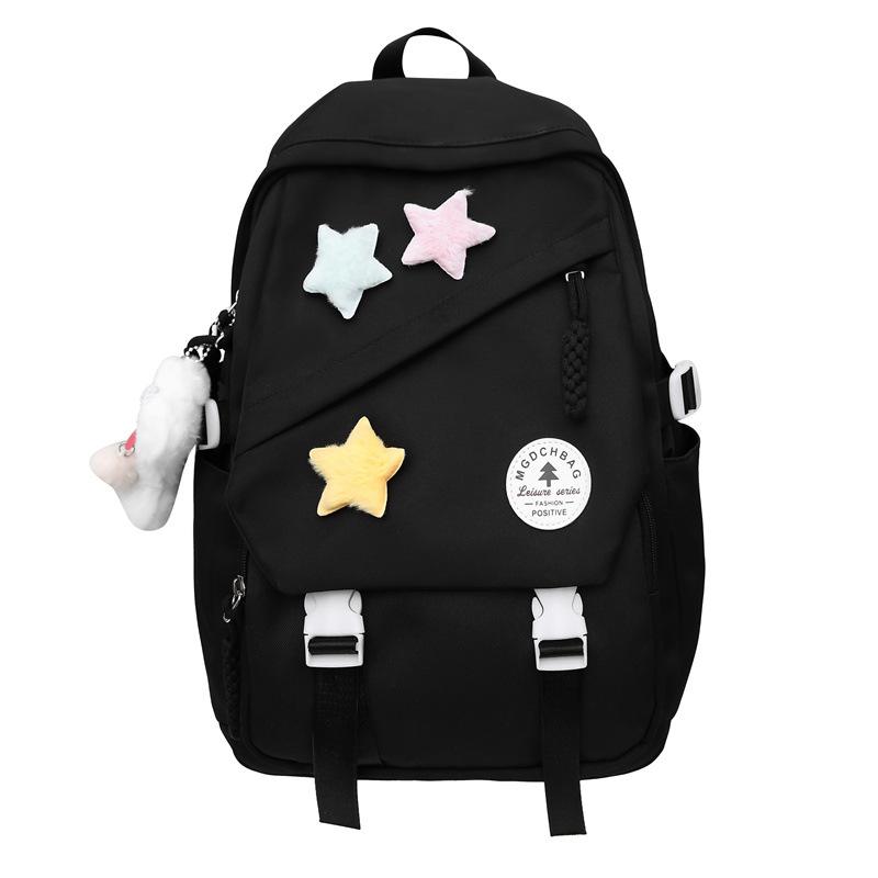 

A Simple and Versatile Backpack for Primary School Girls, Full of Girlish Charm and Youthful Vigor, A Treasure Trove of Backpack Small with pendant and stars