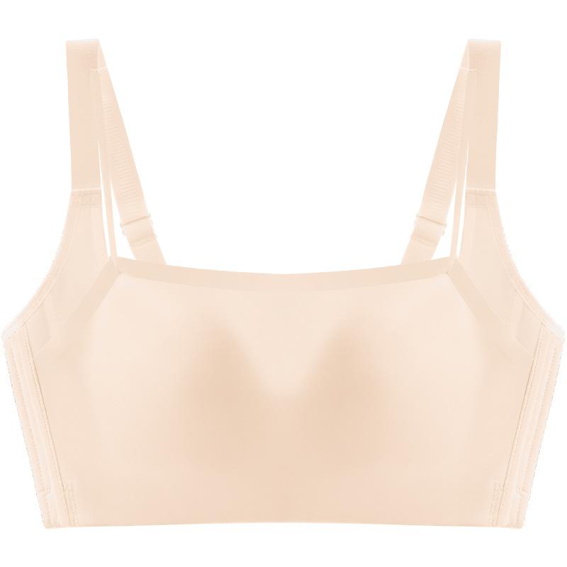 Liquid Foundation Comic Chest Seamless Underwear Thin Big Chest Small Gathering Anti-light Breathable Comfortable No Steel Ring Bra