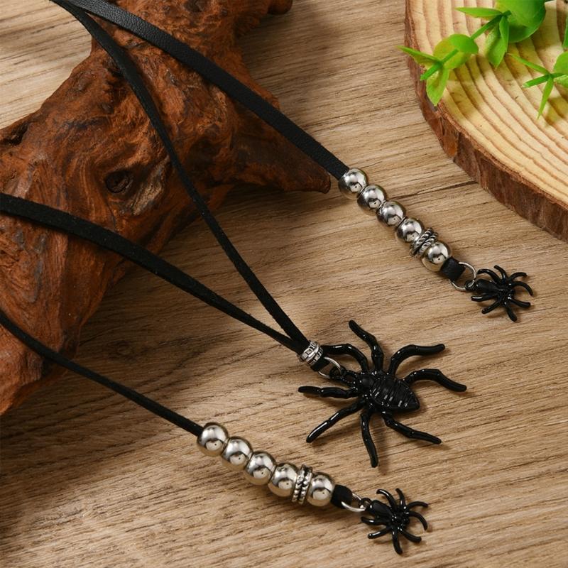 Halloween Arachnid Pendant Necklace User Friendly Zinc Alloy Design For Costume Parties And Gothic Jewelry Lovers