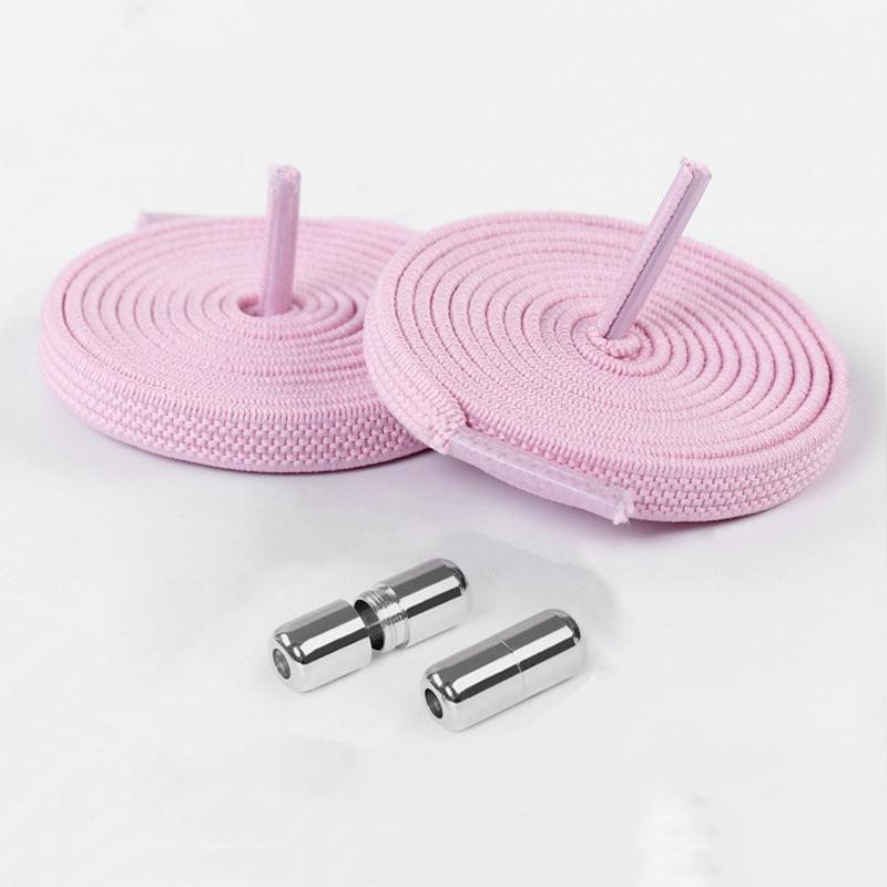 1Pair/3Pair 0.6 Cm Flat Elastic Shoelace Metal Buckle Shoelaces for Sneakers Kids and Adults Quick-Release Laces
