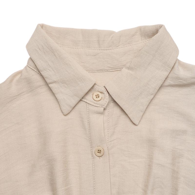 Elegant Summer 2026 Shirt Collar Waist-Cinching Dress