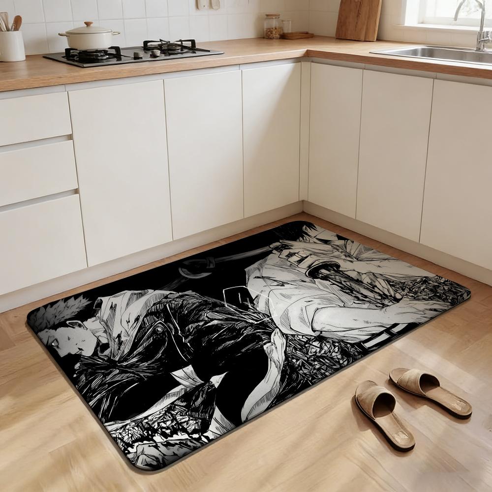 Cartoon Jujutsu Kaisen Floor Mat Non-slip Quick-dry Diatomaceous Earth Bath Mat, Absorbent Doormat