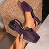 Large-size Vintage Chic Sandals with A Unique Design, A Niche Style, 2026 New Model, Closed-toe, Thick Heel, Women's Foreign Trade Wholesale