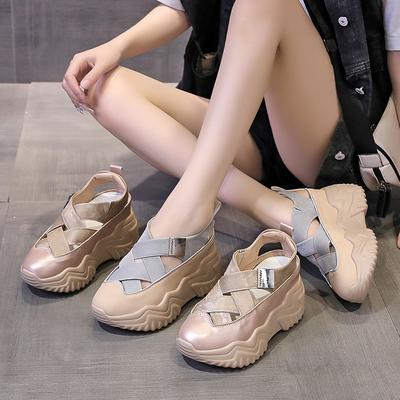 Fashion Sports Women's Sandals Shoes Closed Toe Breathable All-Match Clogs With Heel 2024 Summer Increasing Height Comfort New Fashion T