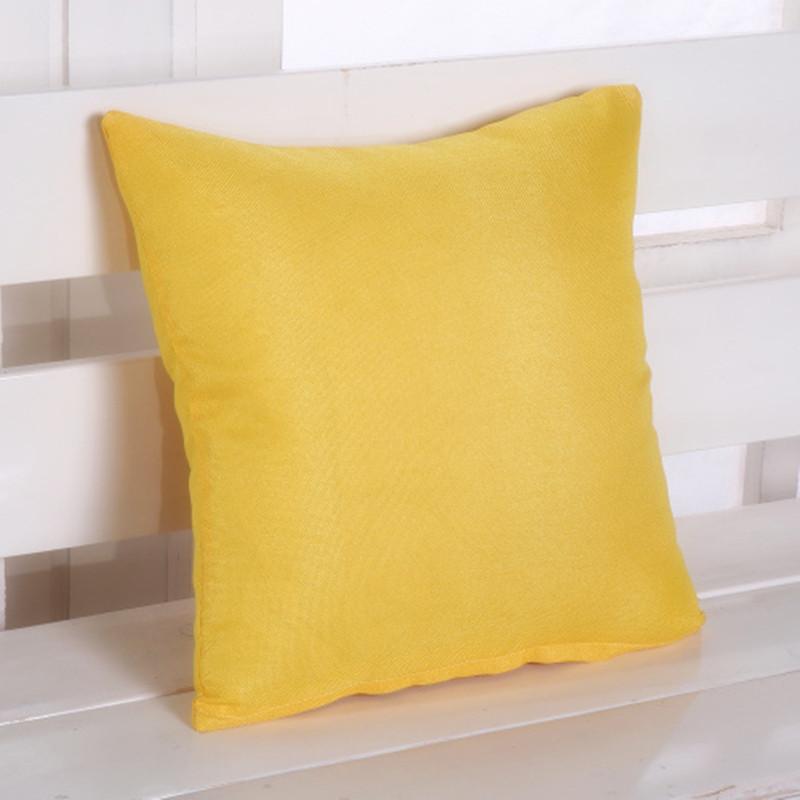 45x45cm Thin Linen Sofa Cushion Cover Solid Color Home Living Room Office Chair Decoration