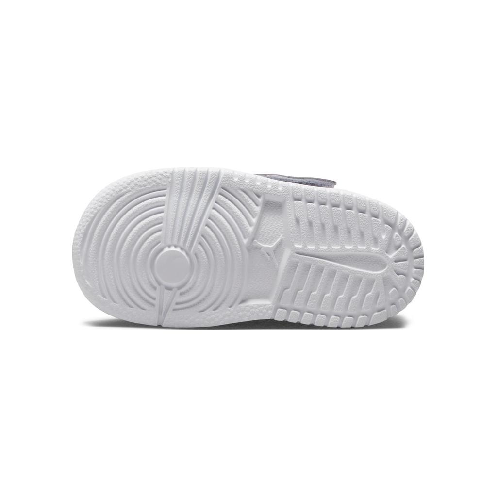 Jordan Air Jordan 1 Slip Resistant Abrasion Resistant Mid top Toddler Shoes Gray Blue Infant And Toddler BQ7196-014