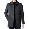 Men's Double-Sided Cashmere Wool Coat with Goose Down Liner - Business Casual Windbreaker for Middle-Aged Dads.