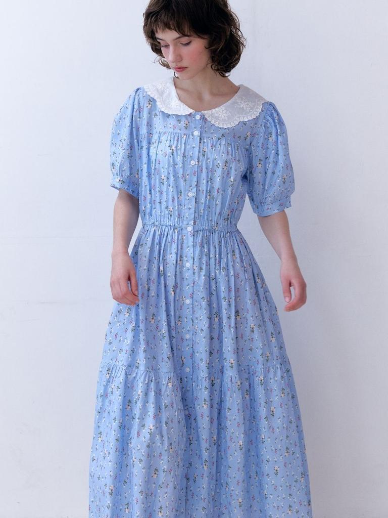 Fabric Seoul Lace Collar Shirt Cancan Dress