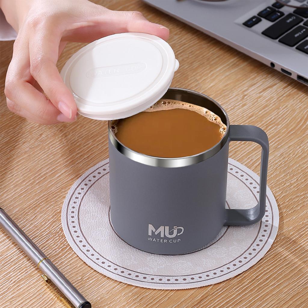 400ML Portable Insulated Mug 304 Stainless Steel Coffee Cup With Handle Cold And Hot Resistant Drinking Cup For Student Adult