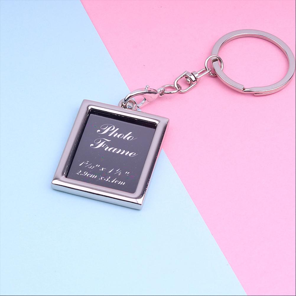 Buy 6Pcs Fashion Mini Photo Frame Metal Keychains Key Rings Keyfob Gift for Couple and Family