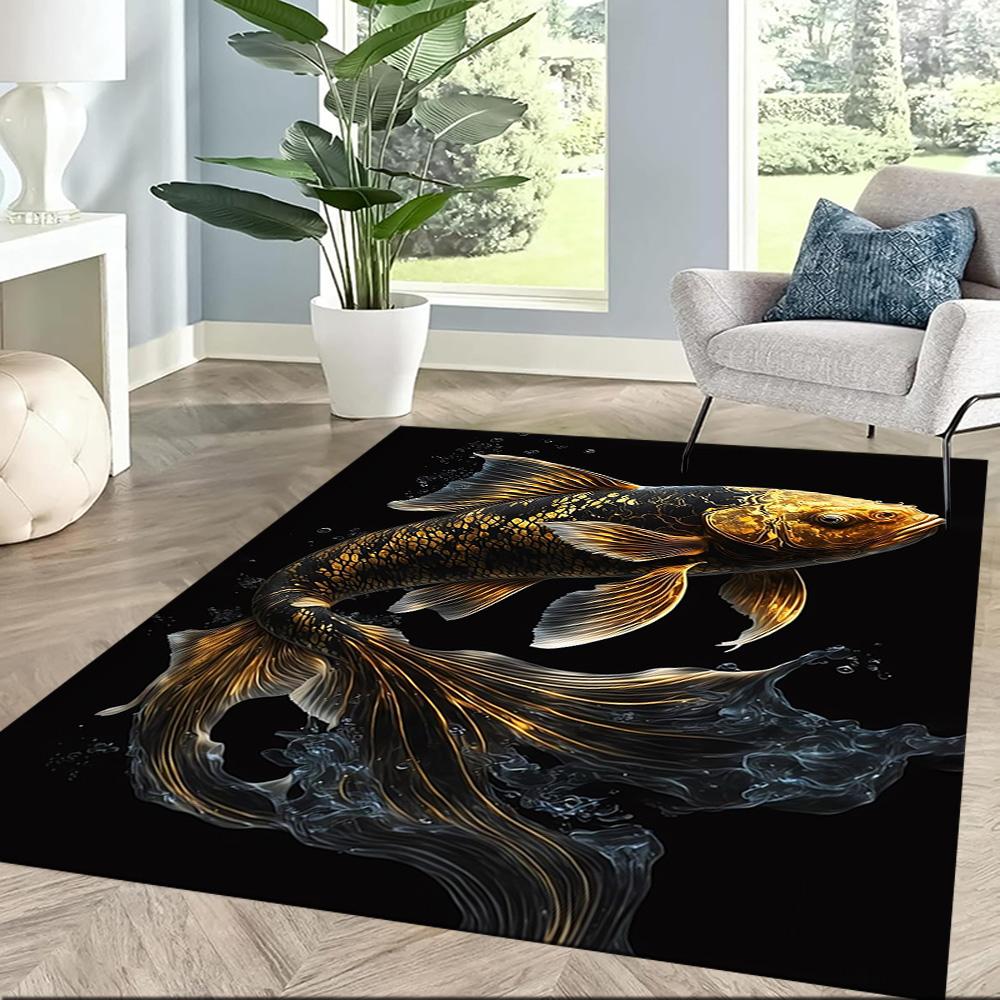 Tappetini Simbolismo Pesce d'Oro per Soggiorno, Camera da Letto e Decorazione della Stanza Sono Adatti per Regali.