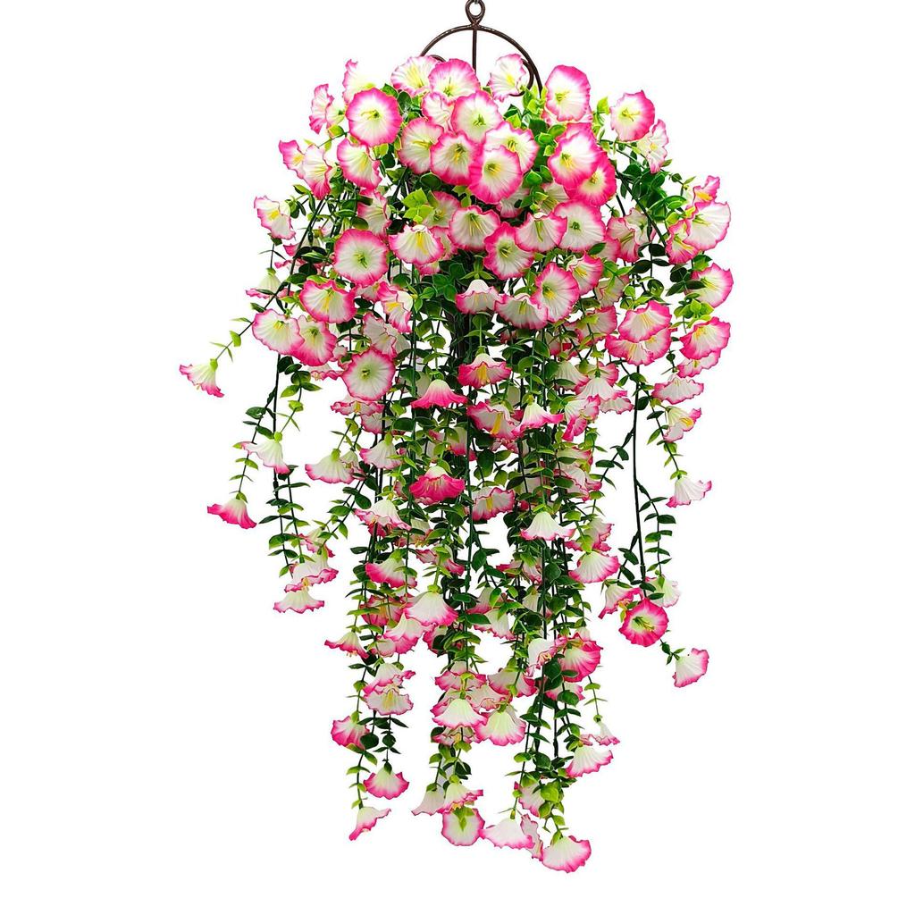 69-Mesh Eucalyptus Flower & Trumpet Hanging Basket for Outdoor Garden Decor