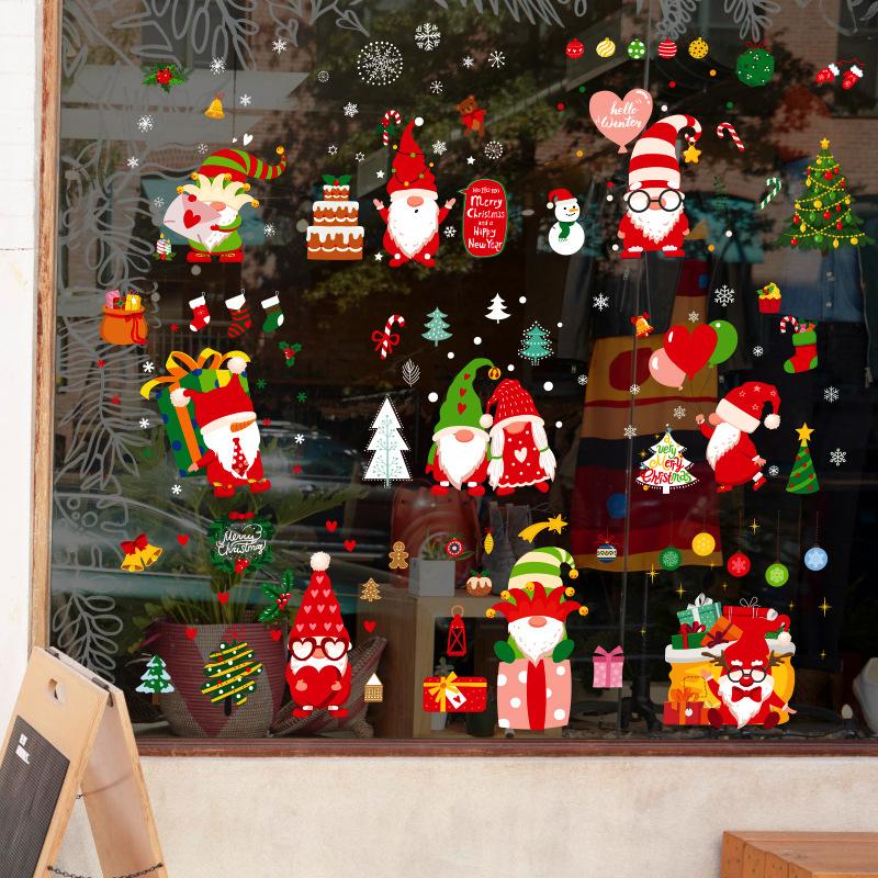 Christmas Window Stickers Electrostatic Series Car Christmas Window Glass Window Holiday Decoration