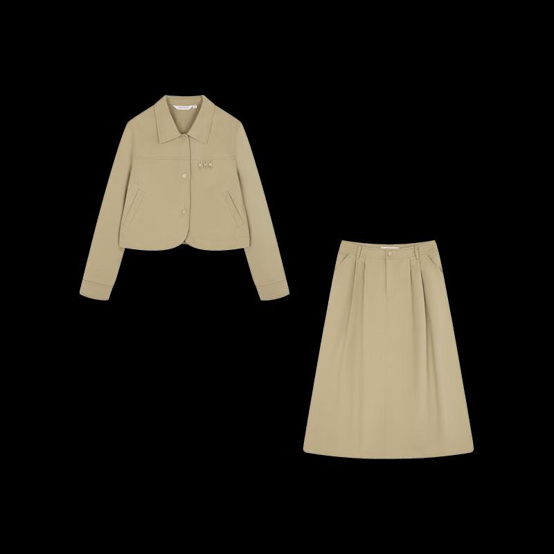 Women's Korean Style Workwear Jacket & A-line Skirt Set