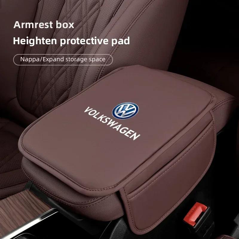 Car Leather Armrest Pad Elbow Support Cushion For Volkswagen GTI Golf 6 7 8 Polo VW R-Line CC Passat Tiguan T-ROC Arteon Magotan zj7