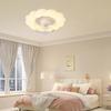 New Cream Style Bedroom 360 degree Shake Head Electric Fan Ceiling Light Intelligent Dimmable Children's Room Ceiling Fan Lamp 52 * 20cm