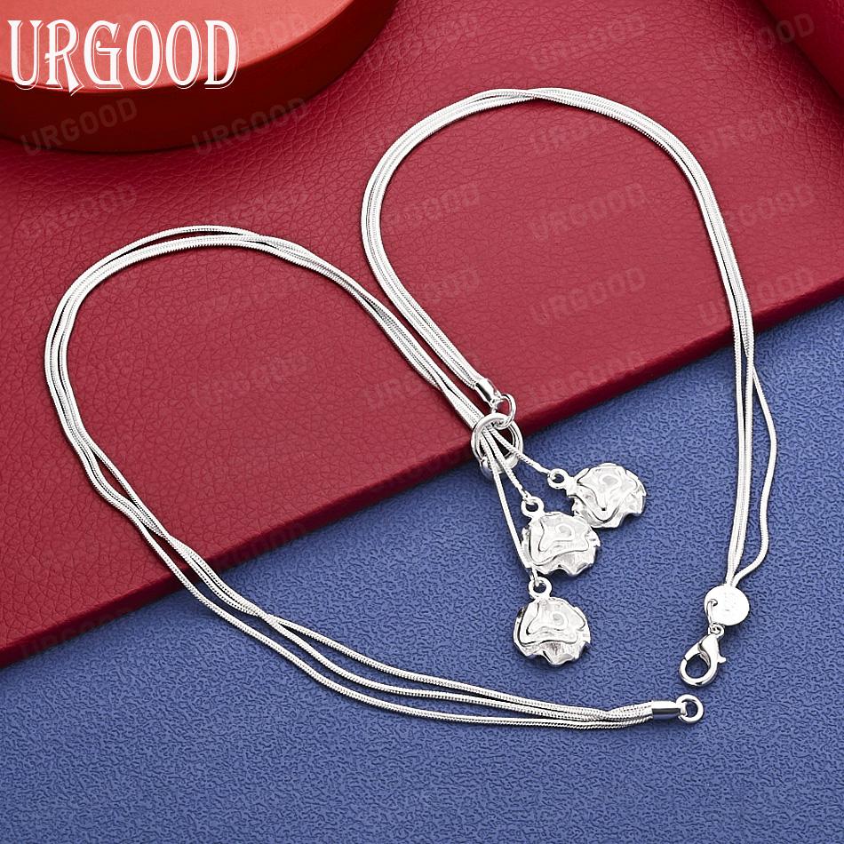 Exquisite Romantic Floral Necklace In 925 Sterling Silver - Perfect for Banquets and Gifts
