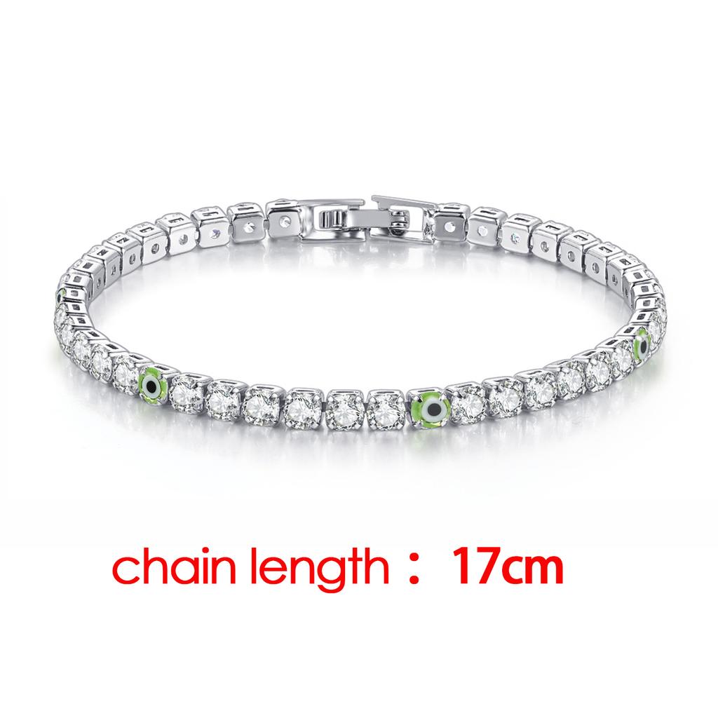 Lucky Turkey Evil Eye Bracelet For Women Adjustable Zircon Red Blue Eye Tennis Chain Bangle Good Luck Wealth Jewelry Gifts H162