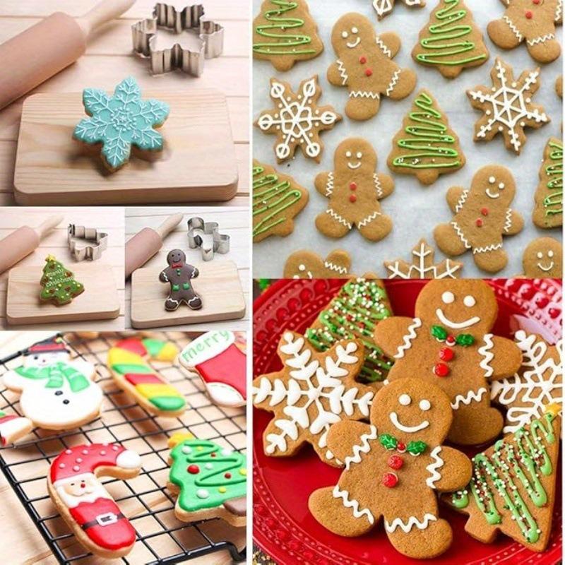 Christmas Cookie Cutters Set, 18 Piece Stainless Steel Holiday Cookie Baking Tools Gingerbread Man Snowflake Christmas Tree Hear Star Angel Shapes