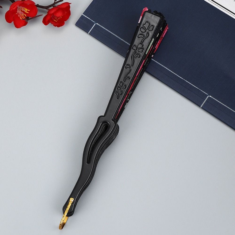 Decorative Folding Fan Plastic Rod Dance Fan Exquisite Flower Handheld Fan  Hanfu Accessories