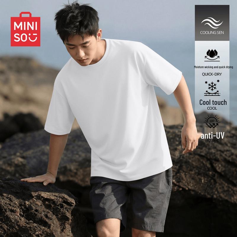 MINISO Men's Quick-Dry Cool-Feel Half-Sleeve T-Shirt