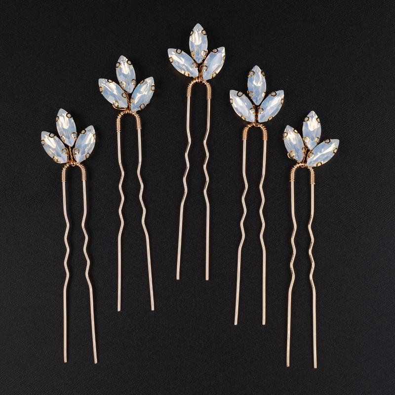 5 Pcs Rhinestones Little Simple Bride Wedding Hair Pins Silver Bridal Hair Piece Wedding Hair Accessories for Women and Girls