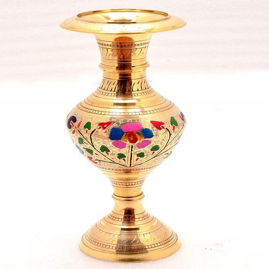 Pure Brass Flower Vase Set of Two (33.02 Cm ,Multicolor)