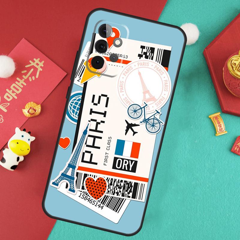 Travel Boarding Pass Tokyo Case For Samsung Galaxy A35 A55 A25 A15 A51 A71 A12 A32 A52 A13 A33 A53 A14 A34 A54 Cover