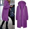 Women's Fashionable Solid Color Long Sleeved Pocket Long Hoodies Zipper Casual Coat Fall Jackets Sweatshirts Clothes