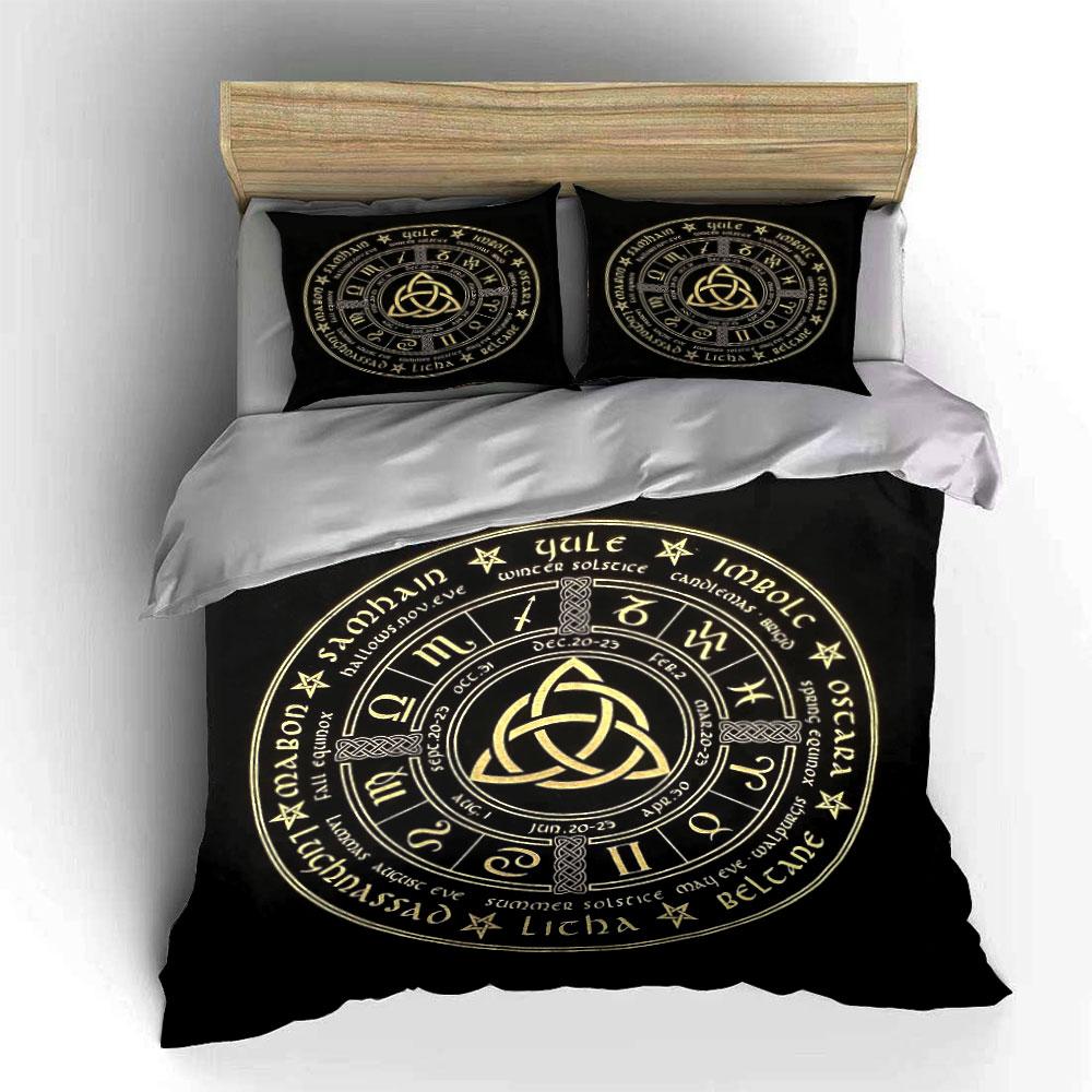 Triquetra surrounded by symbols. Bedding sets Duvet cover sets Duvet covers Pillowcases(1*Duvet Cover 2*Pillowcases without duvet insert)