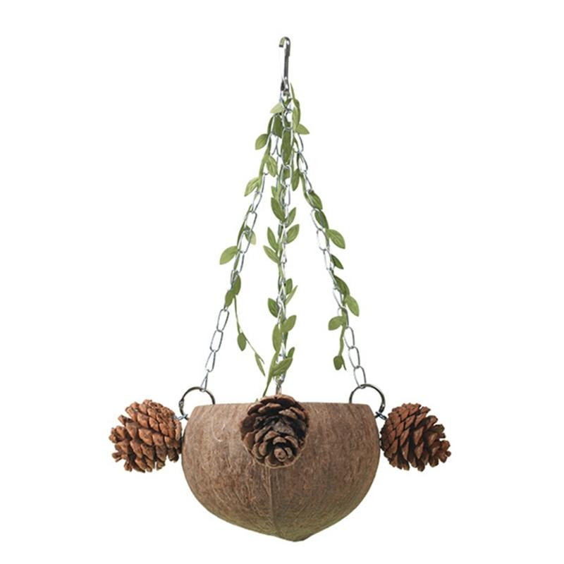 

Natural Birdhouse Toy Parakeets Resting Bed Cage Hanging Swing Breeding Nest for Budgies, Lovebirds