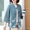 Women's Spring Floral Seven-Sleeve Knit Cardigan