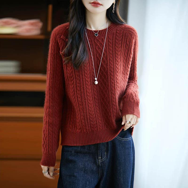 Women Sweater 100% Wool MODERN NEW SAGA O-neck Knit Pullover Thick Winter Jumpers Female Knit Tops