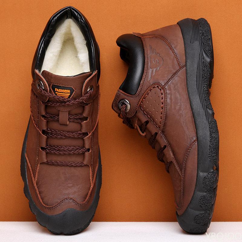 Frühling Männer Wanderschuhe Männer Plüsch Super Warm Schnee Stiefel Für Männer Wandern Turnschuhe Männer Stiefeletten Outdoor Bergsteigen Schuhe