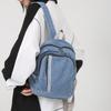 Washed Denim Literary Small Backpack Female Fashion Student Schoolbag Simple Canvas Travel Small Backpack Female