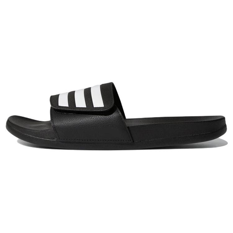 New Adidas Adilette Comfort Adjustable Slide 'Black White' GZ8951