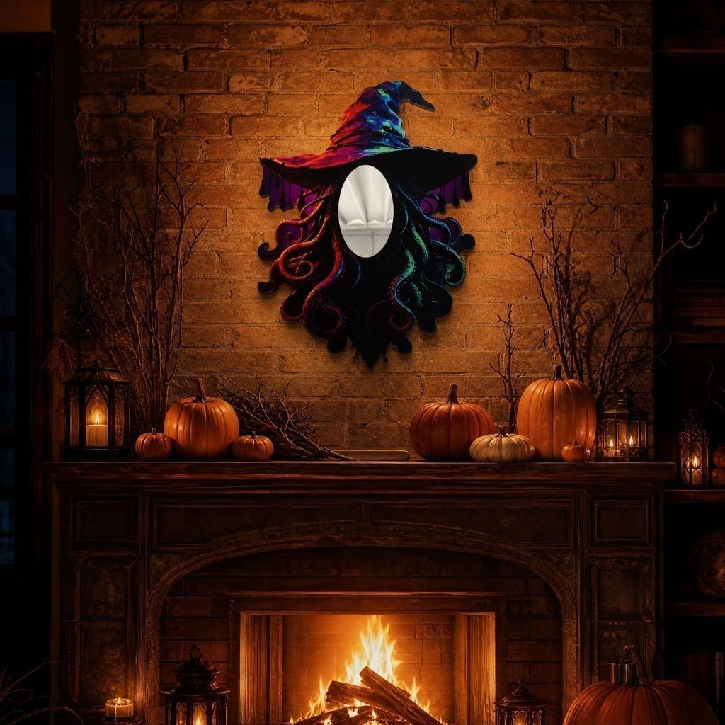 Wooden 2D Mirror Halloween Decoration for Party and Home Decor