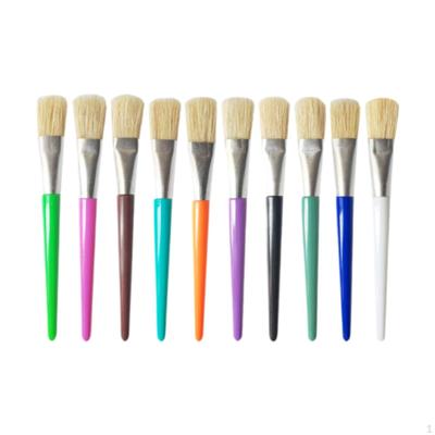 10Pcs Colorful Paint Brushes Set, Painting Supplies Paintbrushes Bristle for Adults,