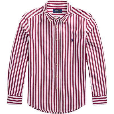 Polo Hemd SS24 Logo Gestickt Gestreift Lässig Langarm Kinder Oberteile Weiß CWPOWOVY6820509-600