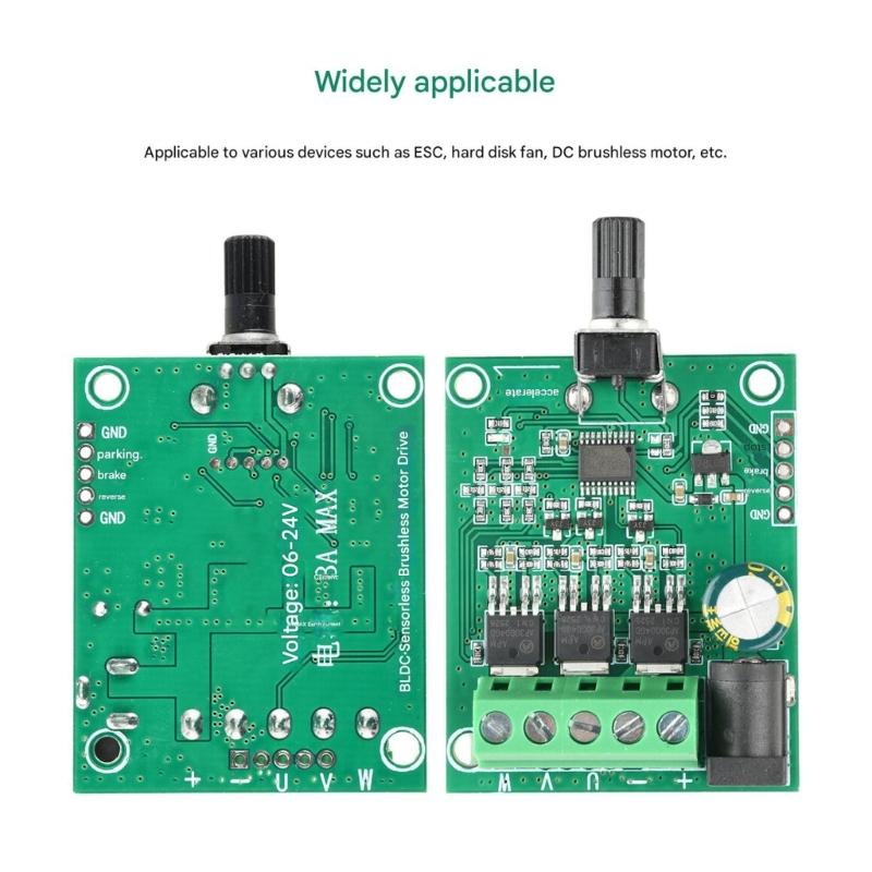 Highly Power 75W Brushless DCMotor Driver Board DC5-24V Input PWM Signal Adjustable Compact Size Quiet Operation